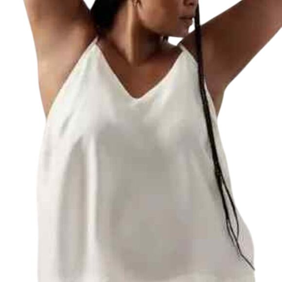 Athleta Calm Cool Slip Dress Nightgown in White Women's Size Medium NWT - Picture 1 of 10